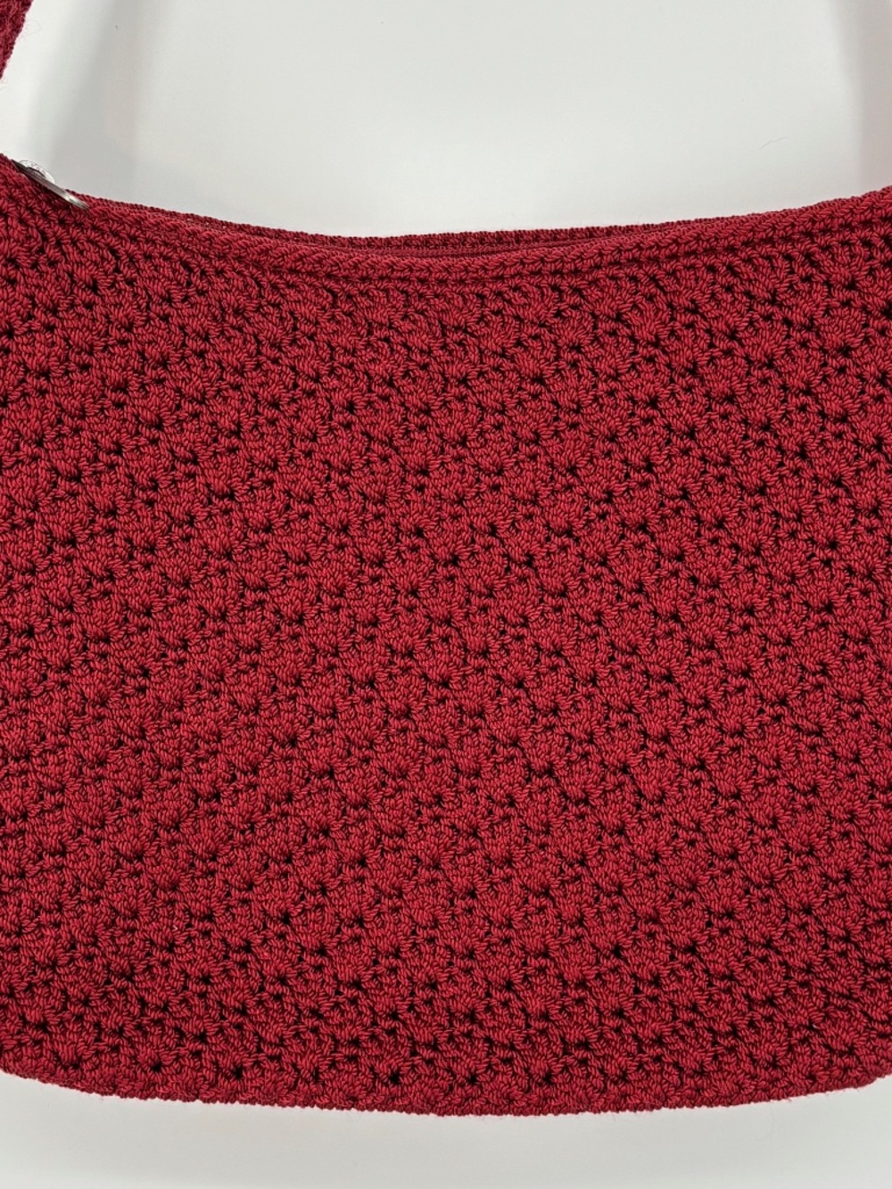 The Sak Shoulder Bag Purse Burgundy Red Woven Fabric Zip Top Slouchy Boho - Picture 2 of 8
